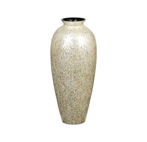 Jarrón Decorativo de Estilo Costero con Madreperla Dorada de Vietnam - Product Image 1