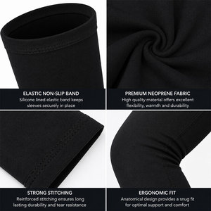 Manchons de protection en néoprène pour coudes, fournisseur direct d'usine, avec emballage personnalisable, équipement léger de protection des bras, manchons à bas prix - Product Image 3