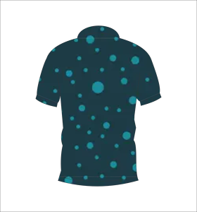 เสื้อโปโลผู้ชายแบบสั่งทำพิเศษ สีเขียวอมฟ้า ลายจุด สำหรับกอล์ฟ ระบายเหงื่อได้ดี แขนสั้น ชุดยูนิฟอร์มประสิทธิภาพสูง ผู้ผลิต OEM - Product Image 1