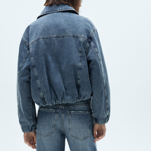 Veste en jean oversize pour femme, respirante, coupe ample, décontractée, en mélange de coton, style streetwear, vêtements personnalisés, OEM ODM, usine en gros - Product Image 2