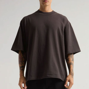 เสื้อยืดทรงบ็อกซี่ฟิต ผ้าคอตตอน 100% / ใยไผ่ น้ำหนัก 230 กรัม ขายส่งจำนวนมาก เสื้อผ้าสตรีทแวร์หนานุ่มสำหรับผู้ชาย แบรนด์แคนาดา - Product Image 5