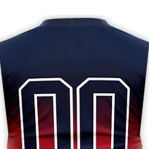 Maillot de football 7v7 sans manches à col rond en microfibre, rouge marine, sublimé, séchage rapide, évacuation de l'humidité - Product Image 5