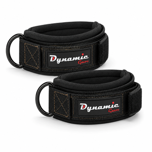 Solid Colors Neoprene Padded Ankle Straps Breathable Nylon Steel Components Customizable Fitness Ankle Cuffs for <b>Cable</b> Workouts - Product Image 6