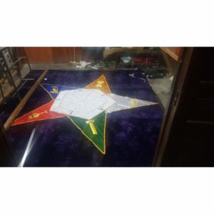 Tapis maçonnique brodé sur mesure, tapis de sol en velours avec motif étoile, tapis de cérémonie artisanal pour loge, qualité supérieure - Product Image 1