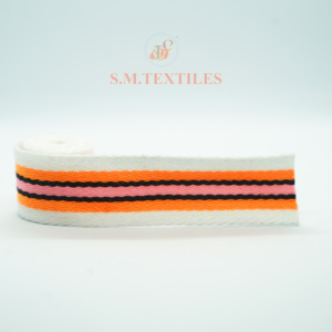 100% Cotton <b>Webbing</b> Tape with Decorative Running Stitch for Bags Garments Home Textiles Fashion Accessories Craft Application - Product Image 2