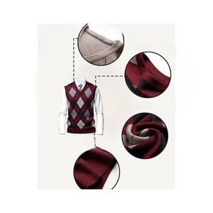 Pull en acrylique pour homme, motif Argyle, épais, respirant, confortable, tendance, best-seller, dernier design, prix raisonnable - Product Image 4