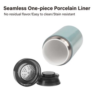 Bouteille portable isolée sous vide de qualité supérieure 6 oz/180 ml 2 en 1 à double paroi SUS 304 avec doublure en porcelaine et filtre à thé 4-6 heures - Product Image 2
