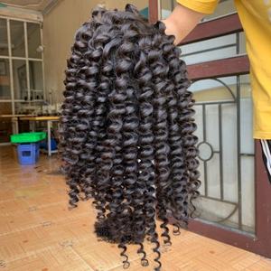 CDYHAIRVN Bouncy Curl Fumi Curl Snail Curl Raw <b>Hair</b> <b>Extensions</b> Custom Curl Pattern Natural Color Non-Remy Machine Double Weft No - Product Image 6