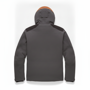 Veste matelassée à capuche grise pour homme, design sportif imperméable avec logo, vêtements d'extérieur pour l'hiver - Product Image 3