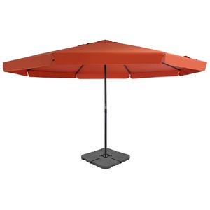 Grand parasol de jardin en terracotta, aluminium et acier, abri solaire avec couverture en plastique - Product Image 1