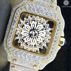 Montre de luxe pour homme Charm Jewells en acier inoxydable, cadran analogique 40 mm, verre cristal, chronographe mécanique, date automatique, étanche 10 bars - Product Image 1