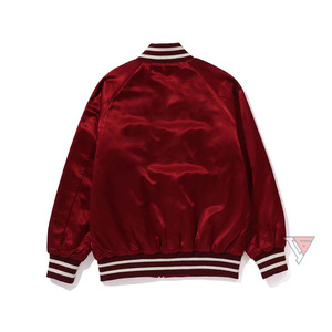 Chaqueta Bomber de Lona de Invierno con Nombre y Número de Equipo de Diseño Personalizado / Logotipo Frontal Bordado en Satén - Product Image 2