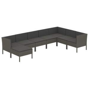 Conjunto de Muebles de Jardín de Ratán PE Gris con Acero con Recubrimiento en Polvo, Producto de Poliéster Duradero para Uso en Exteriores - Product Image 2