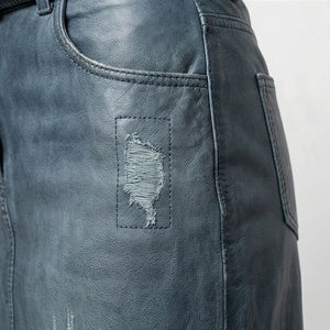 Falda lápiz vaquera para mujer, hasta la rodilla, rasgada, lavada a la piedra, estilo casual, cintura regular - Product Image 5