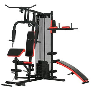 Stazione Multifunzione per Allenamento Domestico da Donna con Pesi da 65 kg, Inclusi Panca per Addominali, Supporto per Flessioni e Stazione per Dip - Product Image 1