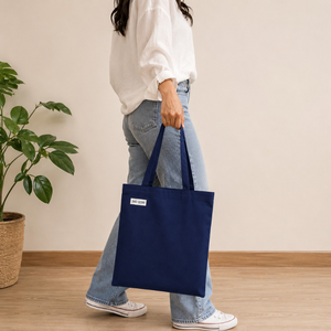 Stylish Letter Pattern Canvas Tote <b>Bag</b> with Rope Handle Fashionable Design for Shopping Use - Product Image 2