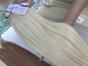 Extensions de cheveux en vrac couleur platine, haute qualité, toutes longueurs, vierges, double trame, 100% cheveux vietnamiens - Product Image 4