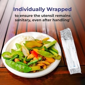 Individually <b>Wrapped</b> Eco-Friendly Biodegradable BPA Free Disposable Waterproof <b>Plastic</b> Cutlery Sets-Knife Fork Spoon Napkin Salt - Product Image 4