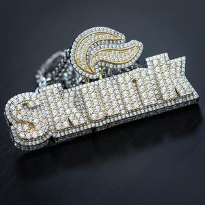 จี้ห้อยคอแบบกำหนดเองสุดหรูประดับเพชรโมอิสซาไนต์ VVS พร้อมชุบทองคำชมพูและเงิน สไตล์ฮิปฮอป เหมาะสำหรับเป็นของขวัญ - Product Image 3