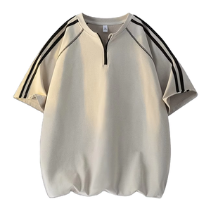 New Arrival High Quality 100% Cotton Knitted Eco-Friendly Breathable O-Neck Regular Fit Solid Color Customizable Short Men's - Product Image 1