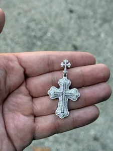 Custom Iced Out VVS Moissanite Criss Cross Pendant Christian Faith Pendant Religious Jewelry HipHop Pendant Rapper Bling Pendant - Product Image 6