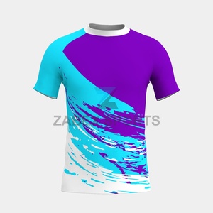 Men's Sports Rashguard <b>Shirt</b>-Stretch Spandex/Polyester Fitted Gym Apparel with Front Logo Option - Product Image 6