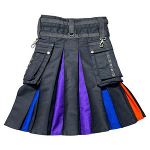 กางเกงกิลท์ผู้หญิงสีเทา สไตล์สก็อต ลายรุ้ง ผ้าฝ้ายผสม มีกระเป๋าอเนกประสงค์ รุ่น 2026 - Product Image 5