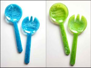 ชุดช้อนตักสลัดเรซิ่นทำมือระดับพรีเมียม, ภาชนะใส่อาหารทันสมัยรักษ์โลกสำหรับใช้ในครัว, รับประทานอาหาร และมอบเป็นของขวัญ ราคาดีที่สุด - Product Image 6