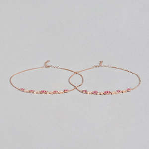 Cadeau de Noël pour la Saint-Valentin, Radiant Links, chevillère en argent sterling 925 plaqué or rose pour femmes et filles - Product Image 3
