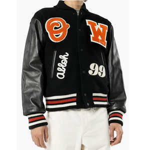 Winter <b>Jacket</b> mens baseball <b>jacket</b> durable wool leather sleeve <b>jacket</b> letterman <b>jacket</b> men fashionable casual outerwear - Product Image 5