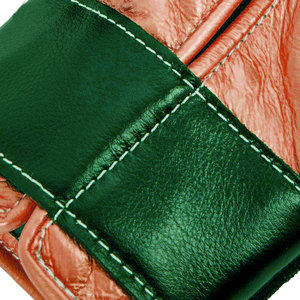 Daizen Green Leather Boxing Gloves 10 Oz for Closure Adjustable Wrist <b>Strap</b> Customizable Packaging Unisex Training Gloves for - Product Image 4