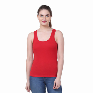 <b>Red</b> Women's Casual Sporty <b>Tank</b> <b>Top</b> Solid Color Knitted O-Neck Sleeveless 100% Cotton Breathable Quick Dry Everyday Wear Fitness - Product Image 3