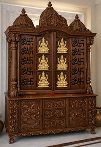 Gran Templo Mandir Swaminarayan con Espacio de Almacenamiento a Precio Mayorista, Templo Hindú Tradicional de Madera de Teca Marrón Grande con Almacenamiento, Reino Unido - Product Image 5