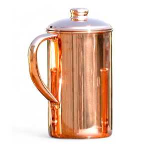 Pichet à eau en cuivre pur martelé Skies Trader avec bec angulaire, vaisselle ayurvédique pour boissons santé, récipient de service de cuisine - Product Image 4
