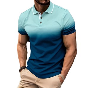 Polos de Manga Corta para Hombre, Multicolores, Estilo Waffle, Transpirables, Color Sólido, 100% Algodón, Diseño con Botones, Corte Regular, OEM ODM - Product Image 1