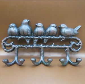 Metal Bird Wall <b>Hooks</b> With 3 <b>Hooks</b> Rustic Animal Design For Clothing Storage - Product Image 4