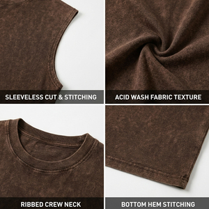 Camiseta sin Mangas de Lujo 100% Algodón Transpirable con Bordado Tejido para Hombre, Estilo Casual, Lavado Nieve, para Moda Urbana y Gimnasio - Product Image 6