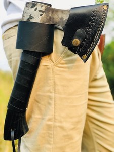Forged Steel Flat <b>Backed</b> Hatchet With Wood Handle For Splitting Firewood - Product Image 6