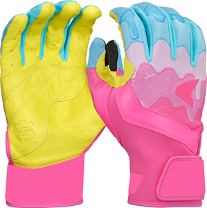 Guantes de bateo de cuero negro con soporte para muñeca, cierre de gancho y bucle, guantes de entrenamiento unisex para adultos, duraderos, transpirables y cómodos - Product Image 4