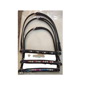 Brida de caballo de cuero de primera calidad, banda acolchada para cejas y nariz suave y ligera - Product Image 1