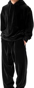Conjunto Deportivo de Dos Piezas Personalizado de Terciopelo y Felpa para Hombre, Corte Ajustado, con Capucha, Ropa Deportiva Urbana para Gimnasio - Product Image 4