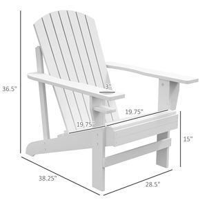 Sedia Adirondack Bianca da Giardino/Patio/Prato con Portabicchieri - Product Image 3