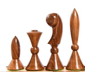 Piezas de Ajedrez ANRI Space Age de 1958 Reproducidas, Diseño de Arthur Elliott en Madera de Sheesham y Boxwood, Rey de 4.25 pulgadas, a Precio Económico - Product Image 5