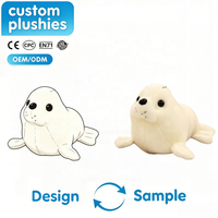 Peluche Phoque Blanc Douce et Moelleuse, Jouet Animal Marin, Oreiller de Sommeil pour Enfants, Vente en Gros, Peluche Lion Marin Personnalisée, Cadeau d'Anniversaire