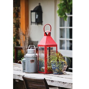 Metal House <b>Lanterns</b> <b>Black</b> Rectangular Candle Holders Christmas Home Decoration Durable Indoor Outdoor Use - Product Image 6