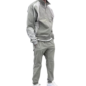 Custom Solid Breathable Nylon <b>Windbreaker</b> Streetwear <b>Vintage</b> Tracksuits Jogging Suits Drawstring Closure Men Tracksuit - Product Image 2