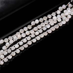 Piedras preciosas facetadas de piedra lunar blanca natural en forma de cebolla y lágrima para la fabricación de joyería, 7-9 mm, 8 pulgadas, cuentas sueltas al por mayor. - Product Image 2
