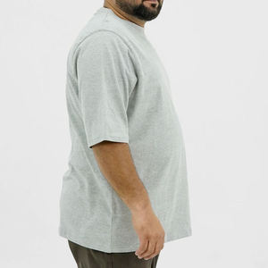 High Quality 100% Cotton Canvas O-Neck Oversized Men's T-Shirt Latest Fashion Hip Hop Style Solid Plus size <b>tshirt</b> Front logo - Product Image 4