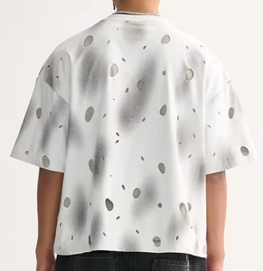 เสื้อยืดโอเวอร์ไซส์ทรงบ็อกซี่สำหรับผู้ชาย ผ้าฝ้าย 100% ระบายอากาศได้ดี เป็นมิตรกับสิ่งแวดล้อม ทรงไหล่ตก คอกลม ผ้าหนัก 300 กรัม เสื้อยืดผู้ชาย - Product Image 3