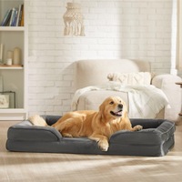Lits pour chiens classiques confortables de qualité supérieure, tapis en mousse pour animaux de compagnie - soutien orthopédique, intérieur, chiens de petite/moyenne/grande taille, coton, polyester